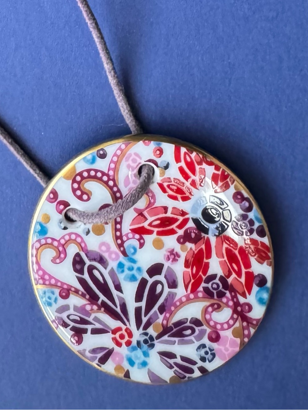 Bernardaud (Limoges, France) - Multicolor Porcelain Pendant Necklace - Picture 3 of 3